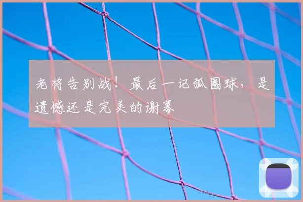 老将告别战！最后一记弧圈球，是遗憾还是完美的谢幕